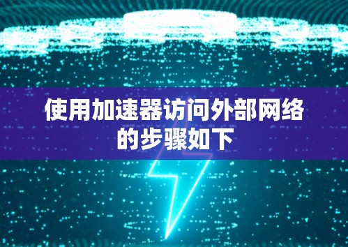 使用加速器访问外部网络的步骤如下