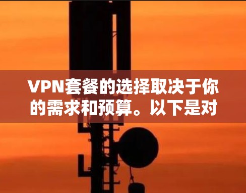 VPN套餐的选择取决于你的需求和预算。以下是对VPN套餐的比较和建议