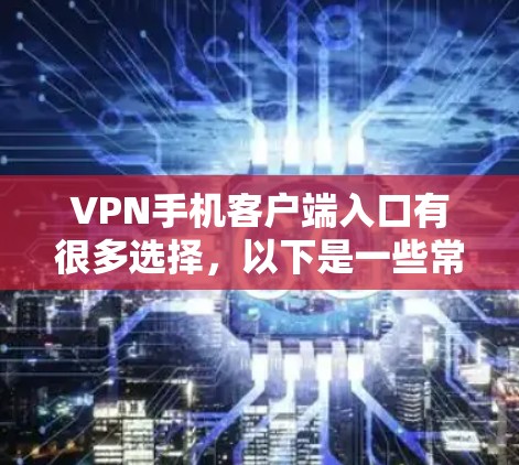 VPN手机客户端入口有很多选择，以下是一些常见的推荐