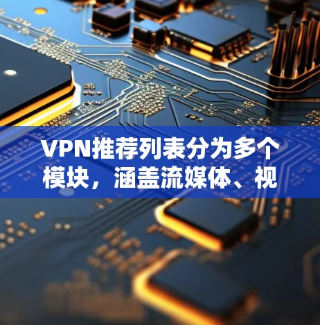 VPN推荐列表分为多个模块，涵盖流媒体、视频会议、视频通话、设备管理等多个方面。以下是一个全面的VPN推荐列表，供你参考