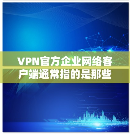 VPN官方企业网络客户端通常指的是那些由政府认证或专业认证的VPN服务提供商提供的网络服务。这些客户端通常具有强大的网络安全和稳定性的保障，适合需要加密通信或数据传输的用户
