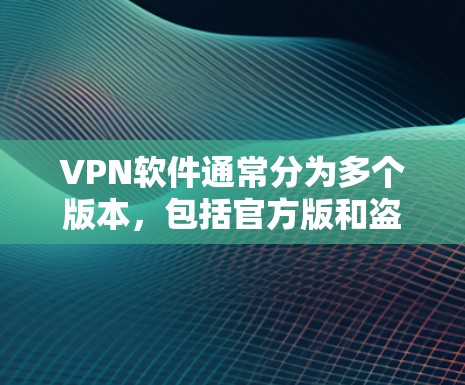 VPN软件通常分为多个版本，包括官方版和盗版版。官方版的VPN通常提供更专业的功能和安全性，而盗版版可能缺乏这些功能